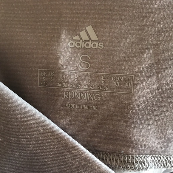Brand New Adidas Mid Rise 7/8 Gray Reflective Running Workout Leggings - Picture 13 of 16